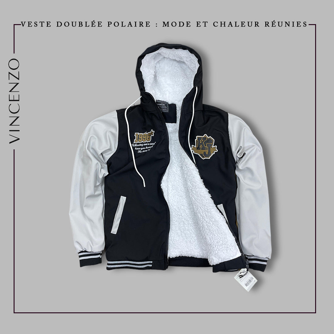New Men's Hooded Sweatshirt | Noire manche Biege