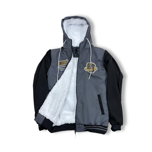 New Men's Hooded Sweatshirt | Gris manche noire