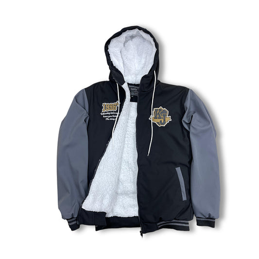 New Men's Hooded Sweatshirt | Noire manche Gris